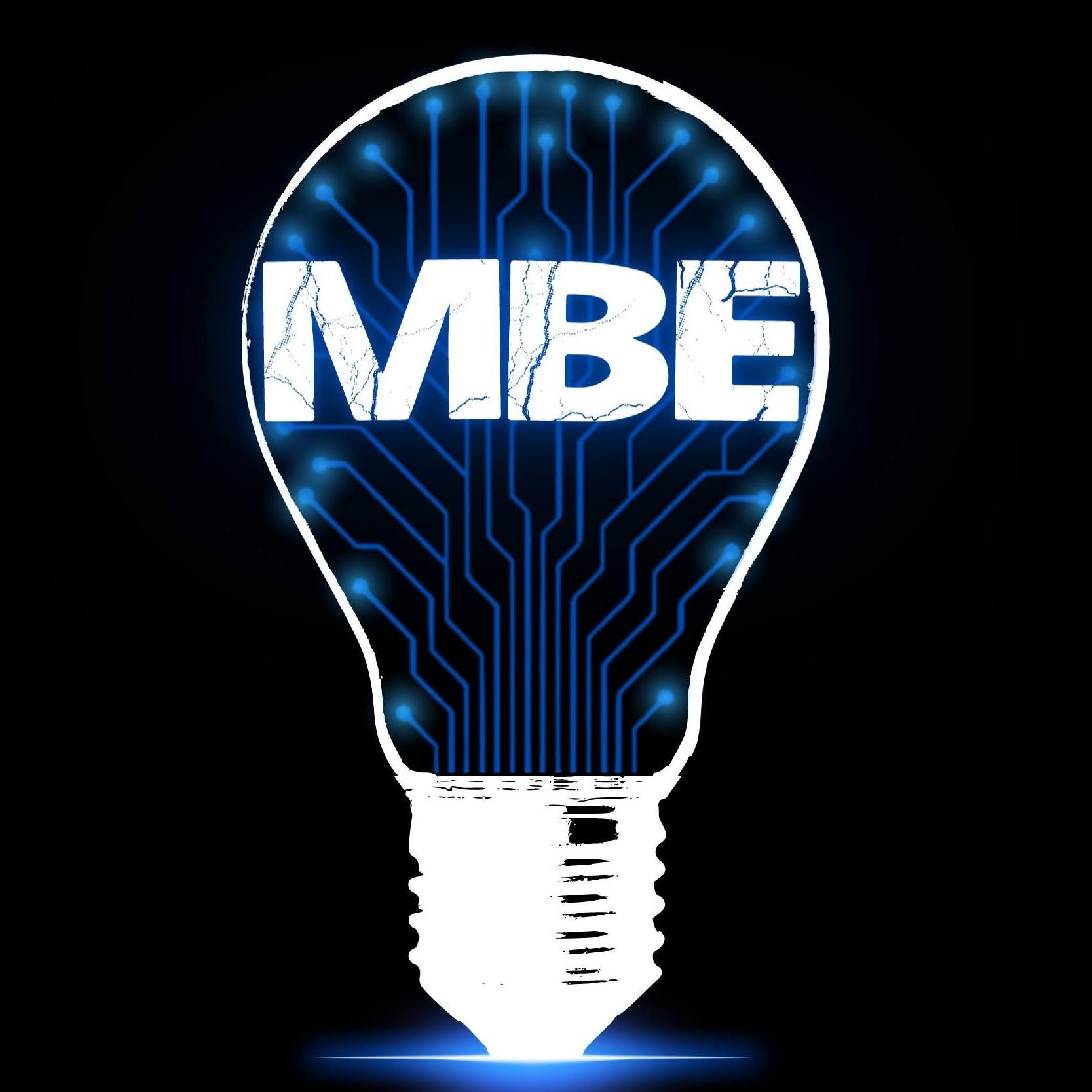 Mark Baptista Electrician blue circuit light bulb logo